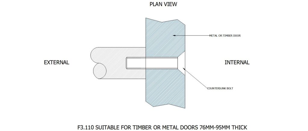 F3.110 SUITABLE FOR TIMBER OR METAL DOORS 76MM – 95MM THICK