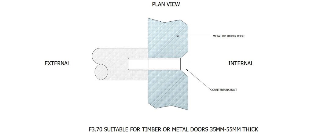 F3.70 SUITABLE FOR TIMBER OR METAL DOORS 35MM – 55MM THICK