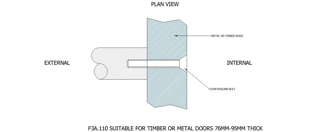 F3A.110 SUITABLE FOR TIMBER OR METAL DOORS 76MM-95MM THICK