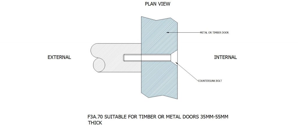 F3A.70 SUITABLE FOR TIMBER OR METAL DOORS 35MM – 55MM THICK