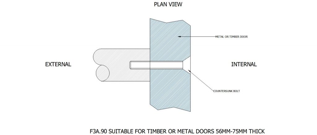 F3A.90 SUITABLE FOR TIMBER OR METAL DOORS 56MM – 75MM THICK