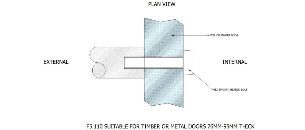 F5.110 SUITABLE FOR TIMBER OR METAL DOORS 76MM – 95MM THICK