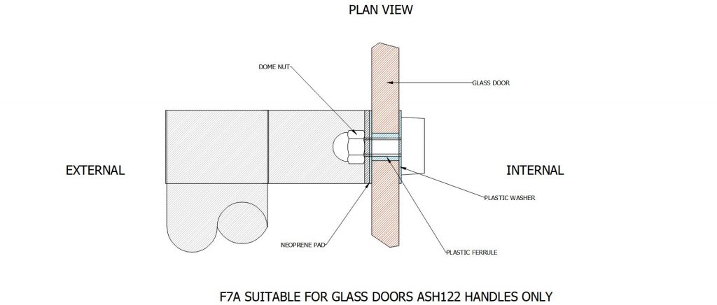 F7A SUITABLE GLASS DOORS (ASH 122 style handle only)