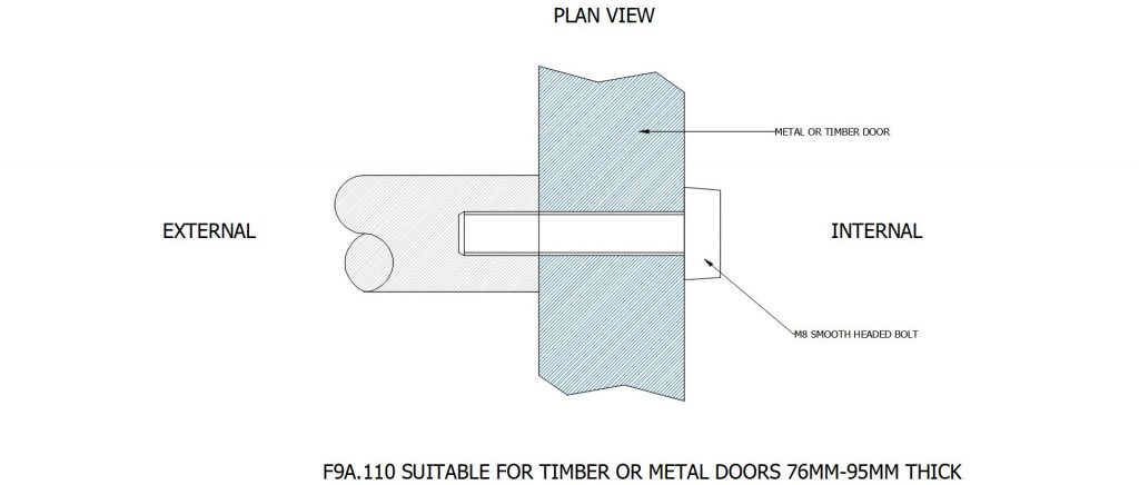 F9A.110 SUITABLE FOR TIMBER OR METAL DOORS 76MM – 95MM THICK